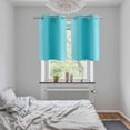thumbnail image 5 of Teal Ombre Kitchen Curtains Small Short 39 Inch Length, Modern Abstract Art Farmhouse Gradient Grommet Top Bedroom Living Room Curtains, Light Filtering Cafe Curtain Drapes 2 Panels Set 55''x39'', 5 of 9