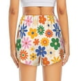 thumbnail image 3 of Picia Groovy Daisy Flowers Pattern Women's 2 in 1 Athletic Running Shorts High Waisted Workout Casual Gym Sweat Shorts with Comfy Liner Zipper Pockets-Medium, 3 of 9