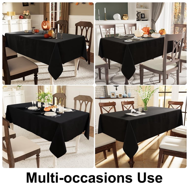 Smiry Waterproof Polyester Tablecloth, 60" x 84", Black photo 7