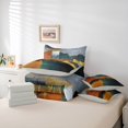 thumbnail image 6 of Homewish Orange Teal Watercolor Twin Bedding Sets 7-Piece for Adult, Artwork Abstract Bedding Comforter Set, Vintage Oil Printing Reversible Sheet Sets, Super Cozy Room Decor, 6 of 8