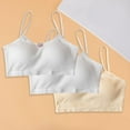 thumbnail image 2 of CYRBOKO Sports Bars for Girls, Breathable Comfortable Cotton 3-Pack Soft Seamless Bralettes Beige Size 7-13 T, 2 of 5