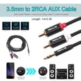 thumbnail image 2 of 3pcs 3.5mm Jack A 2 RCA Aux Cable Trenzado Algodón para Cine en Casa (1 M), 2 of 4