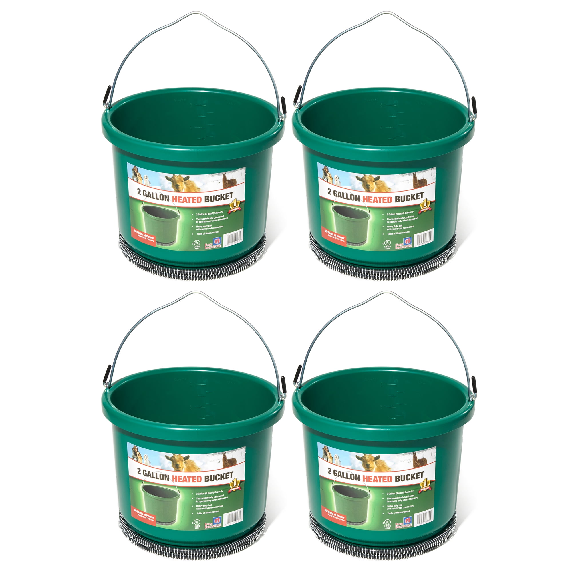 Farm Innovators Oversized 2 Gallon Plastic Heated Bucket, 60 Watt (4