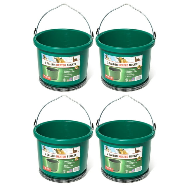 Farm Innovators Oversized 2 Gallon Plastic Heated Bucket, 60 Watt (4 Pack)