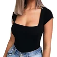 thumbnail image 1 of Body Escote Cuadrado Manga Corta Mujer Panti Blusa Elegante, 1 of 8