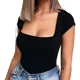 thumbnail image 1 of Body Escote Cuadrado Manga Corta Mujer Panti Blusa Elegante, 1 of 8