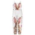 thumbnail image 6 of ITSAME Easter Toddler Girls Jumpsuit, Spaghetti Strap Backless Cute Bunny Print Holiday Casual Fashion Romper Beige 5T, 6 of 7