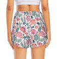 thumbnail image 2 of Lsque Flower Leaves Printed Women's Running Shorts with Liner Pockets,Elastic Quick Dry Workout Athletic Gym Yoga Shorts,Womens High Waist Shorts-Small, 2 of 9