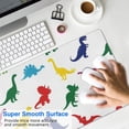 thumbnail image 4 of Long Mouse Pads for Desk,White Colorful Dinosaurs Silhouette Desk Mats on Top Of Desks, Desk Mouse Pad Extra Large with 3mm Non-Slip Base and Stitched Edge for Gaming,Work,Home 31.5"x11.8", 4 of 5