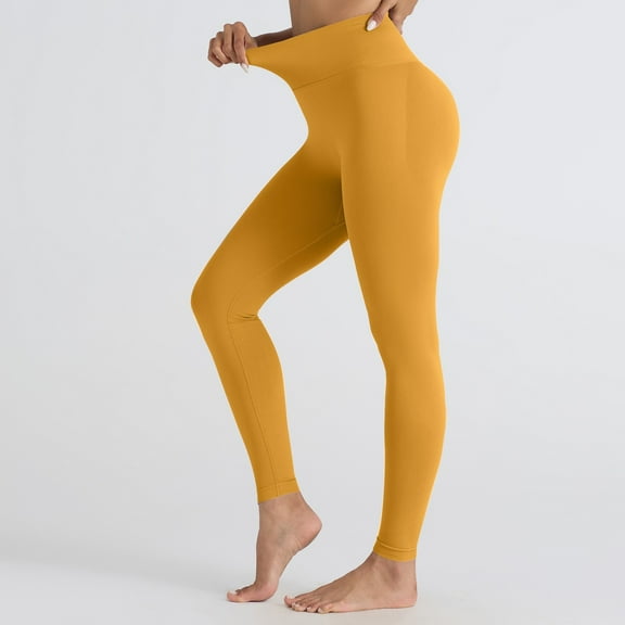 aidice Womens Leggings High Waisted Yoga Pants Stretchy Slim Fitted Pants Solid Color Casual Seamless Gym Workout Trousers