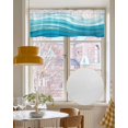 thumbnail image 4 of Blue Waves Abstract Kitchen Valances for Windows Farmhouse Linen Window Valance Curtain for Living Room Window Treatment Modern Water Ripple Striped Valance Rod Pocket Topper Drape, 42 x 18 Inch, 4 of 6