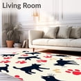 thumbnail image 2 of ODIKA 4x6 Machine Washable Non-Slip Area Rug, Playful Feline with Paw Print Accents Decorative Floor Ultra Soft Rug, None, 515391, 2 of 7
