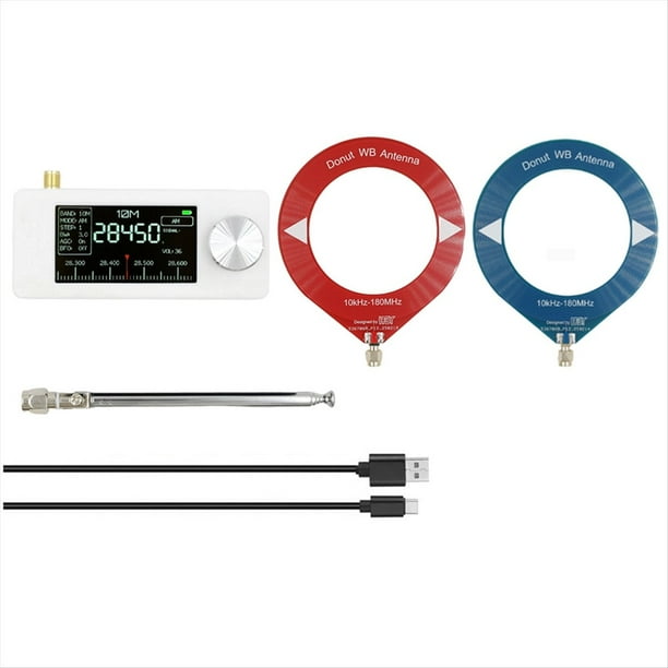 Receptor de Radio Portátil SI4732 de 10 KHz A 180 MHz, Radio AM FM, HF, SW, MW, VHF con 3 Antenas, Mini Radio de Bolsillo.