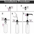 thumbnail image 3 of Jabón para fregadero de cocina, dispensador de detergente incorporado de acero para cocina de 350 ml, dispensador de jabón recargable con bomba giratoria de 360° (negro mate), 3 of 5