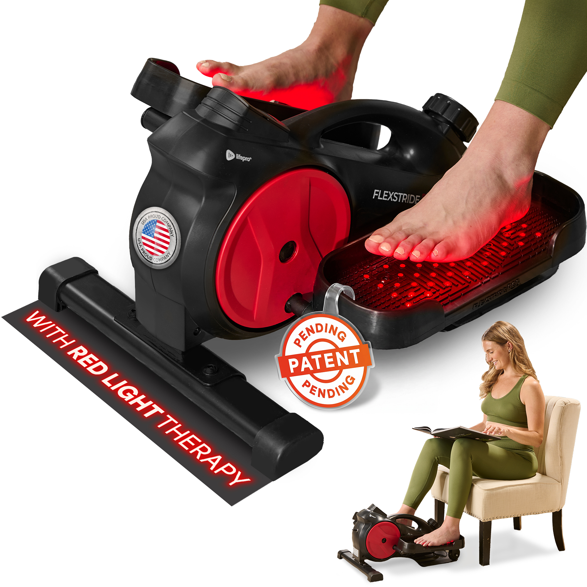 Lifepro FlexStride Under Desk Elliptical with Red Light Therapy photo 3