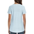 thumbnail image 5 of JuneFish Women's Tops Summer Sleeve Shirts Eyelet T Shirt Hollow Casual Blouse, 5 of 7