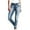 Dark Blue, variant on Women's Mid Rise Skinny Fit Jean Embroidered Pockets Washed Jean Denim Pants Detail Stretch Juniors Jeans Dark Blue,L