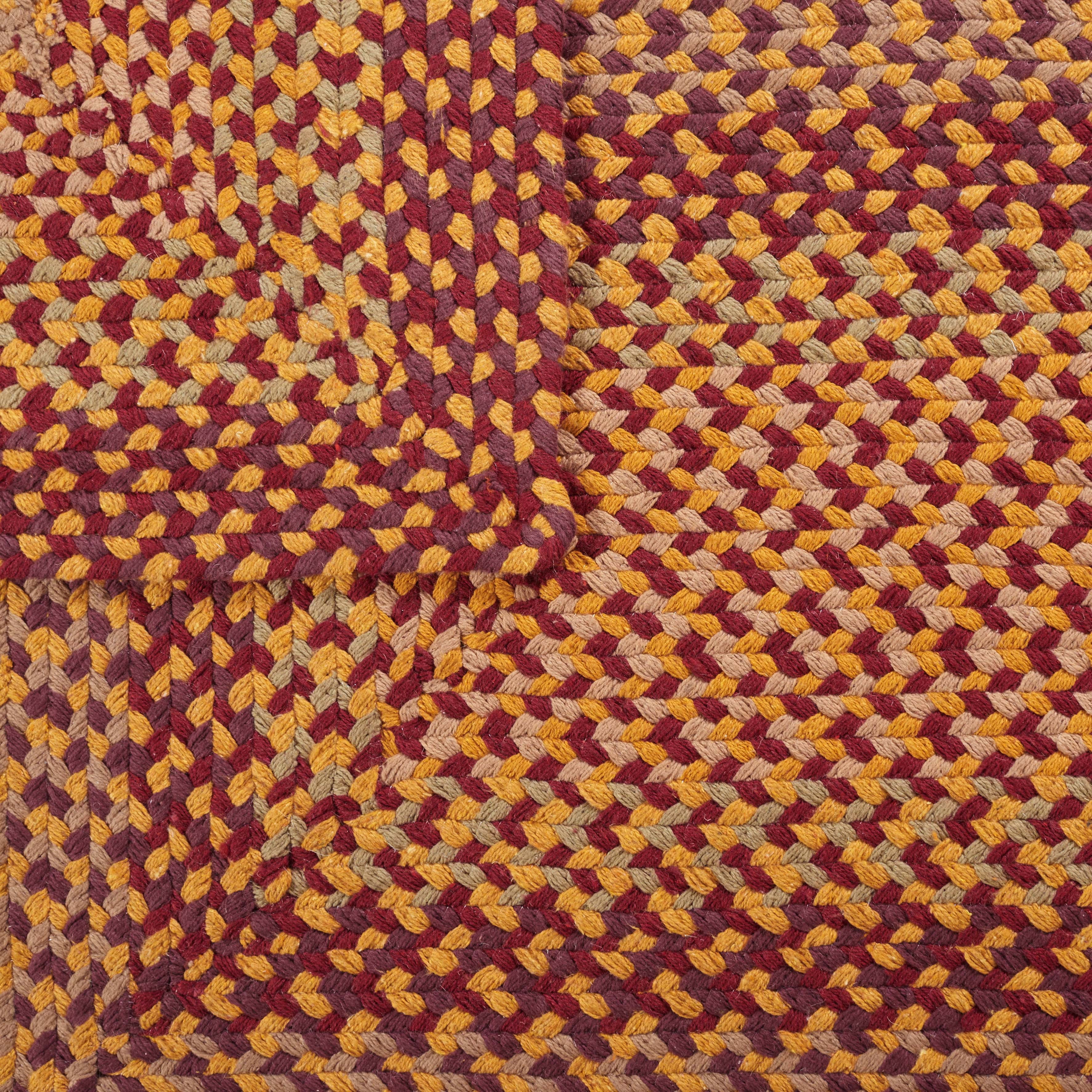 SAFAVIEH Braided Claes Bordered Reversible Area Rug, Yellow/Red, 6' x 6' Square