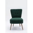 thumbnail image 3 of Accent Chair with Wooden Legs, Modern Armless Slipper Chair, Button-Tufted Decorative Sitting Chair, Corner Side Chair for Living Room Bedroom Office, Green, 3 of 7