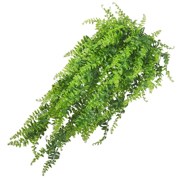 UV Resistant Artificial Boston Fern Hanging Plant,30.7 Inch Plastic Fake Evergreen Fern, Hanging Foliage Decor for Indoor Wall, Porch, Wedding, Holiday Party and Outdoor Patio Display,1Pc