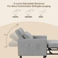 thumbnail image 4 of Convertible Sofa Bed, Lofka 3 in 1 Sleeper Chair with Pull-Out Bed and Side Pocket for Small Spaces, Light Gray, 4 of 6