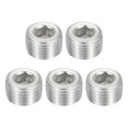 thumbnail image 1 of 5Pcs Tapones de Tubo, Tapones de Rosca Hexagonal de Acero Inoxidable NPT 3/8", Plata, 1 of 6