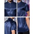 thumbnail image 6 of Lars Amadeus Satin Shirts for Men's Button Down Collared Short Sleeve Business Shirts, 6 of 6