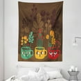 thumbnail image 1 of Modern Tapestry, Cute Plants Flowers inside Faced Cups Pottery Theme Creative Funky Artful Print, Wall Hanging for Bedroom Living Room Dorm Decor, 60W X 80L Inches, Multicolor, by Ambesonne, 1 of 2