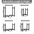 thumbnail image 3 of Support de Bois de Chauffage ft Extérieur Réglable Robuste Support de Bois Support de Bois pour Rangement Intérieur Cheminée Organisateur en Métal pour Bois d'Oeuvre Support Empilable, 3 of 8
