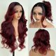 thumbnail image 4 of Peluca UGORGEOUS Burgundy Ombre 66 cm HD con encaje frontal para mujer, 4 of 9