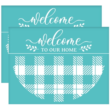 Self-Adhesive Silk Screen Printing Stencil for Painting on Wood DIY Decoration T-Shirt Fabric Turquoise Tartan Pattern 280x220mm