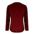 thumbnail image 7 of Sexlip Womens Lace Sleeve Blouse Long Sleeve Cut Out Design Soft Fabric Relaxed Silhouette for Casual Wear Red XXL, 7 of 7