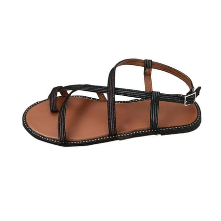 

Women Sandals clearance for Juebong Flat Sandals for Women Girls Dressy Casual Fisherman Strappy Gladiator Sandals Comfortable Ankle Strap Casual Summer Thong Sandals for Beach