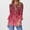 Red, variant on Summer Savings Clearance! Fatuov 3/4 Sleeve Shirts Womens Tops Sale Button V-Neck Three-Quarter Flared Sleeve Tops Floral Print Tee Blouses Gold