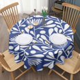 thumbnail image 3 of Round Waterproof Tablecloth 60×60 Inch, Dahlia Floral Reusable Indoor/Outdoor Durable Table Cover for Party Kitchen Dinner Room Decor, 3 of 6