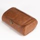 thumbnail image 1 of Bolsa de aseo para hombre, bolsa de afeitar colgante de cuero PU Vintage, organizador de ducha de baño portátil para accesorios de viaje, 1 of 6