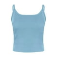 thumbnail image 4 of EHTMSAK Crop Tank Tops for Women Ribbed Square Neck Spaghetti Straps Y2k Tank Top Sleeveless Teen Girl Junior Racerback Camisole, 4 of 4