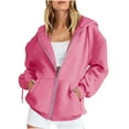 thumbnail image 2 of jtjvou Women's 2025 Zip Up Y2K Hoodies Casual Long Sleeve Sweatshirts Fall Spring Track Jackets with Pockets Pink XXL, 2 of 7