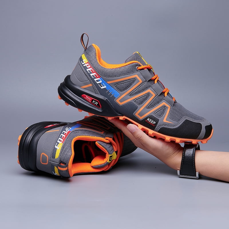 Men’s Summer Breathable Hiking Shoes Lightweight Non Slip Outdoor Sneakers Quick Dry Wear Resistant Walking Footwear for Trekking Camping Mountain Climbing Daily Casual Outdoor Activities