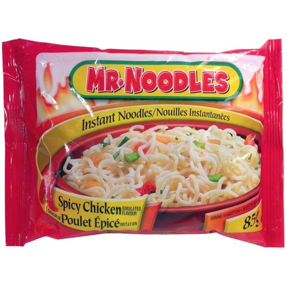 Nouilles instantanées à saveur de poulet épicé de Mr. Noodles