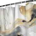 thumbnail image 4 of Colorful Marble Shower Curtain, Abstract Jade Texture Gold Stripes Ombre Shower Curtain, Modern Ink Art Decor Waterproof Fabric Shower Curtain for Bathroom Set with 12 Hooks, 72 X 84, 4 of 4