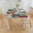 thumbnail image 3 of nygtbtfer Vintage Floral Tablecloth Fitted Table Cover for Tables Wipeable Elastic Table Cloth for Outdoor Picnic Camping Dining Party, Rainbow Color Garden Blossom, 3 of 7