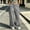 Gray women plus size cargo pants a1, variant on Cagogo Women Plus Size Wide Leg Cargo Pants Elastic Waist Casual Solid Streetwear Loose Long Trousers with Pockets Travel Work Lounge, Wine L