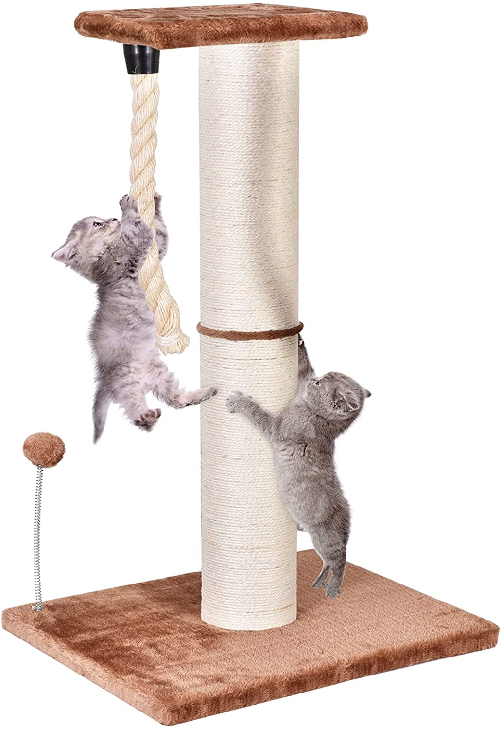 33 Inches Tall Cat Scratching Post, Large Cat Scratchers for Indoor Cats, 2 in 1 Small Cute Cat