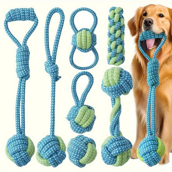 7Pcs Dog Rope Toy, Assorted Puppy Rope Chew Toys, Durable Rope Knot Dog Toy, Puppy Teething Playing Toys for Dogs Puppies