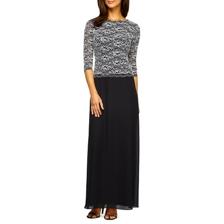 Alex Evenings Sleeveless - Lace and Sequin-Bodice Column Dress