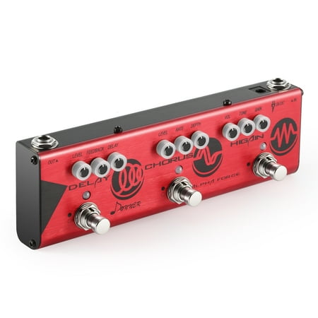 Chorus Factory Pedal - Donner Multi Guitar Effect Pedal Alpha Force 3 Types Effects Delay Chorus High Gain Pedal with Adapter
