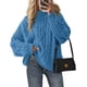 thumbnail image 1 of Suéter PRETTYGARDEN Oversized de Punto Trenzado Azul Talle M, 1 of 6