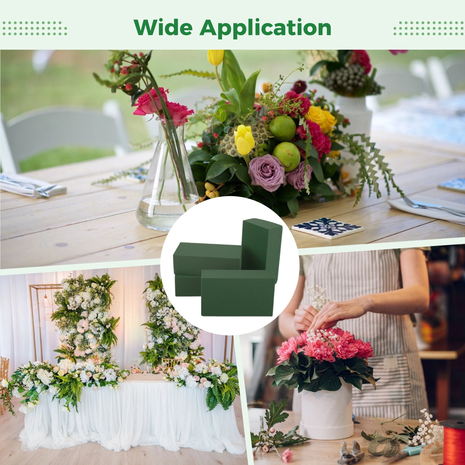 30 PCS Floral Foam Bricks - Wet & Dry Green Flower Arranging Foam for Fresh & Artificial Flowers, 5.5x3.1x1.8in Blocks for DIY Centerpieces, Crafts & Bouquets