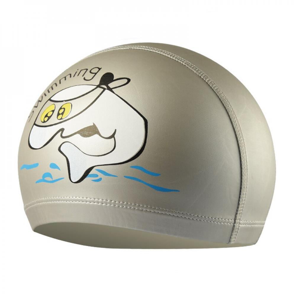 UV Protection PU Coated Swim Cap Swim Pool Plain Hat for Kids Boys Girls Child 